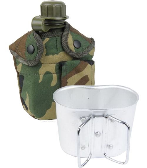Láhev polní US 1 l s obalem a šálkem
