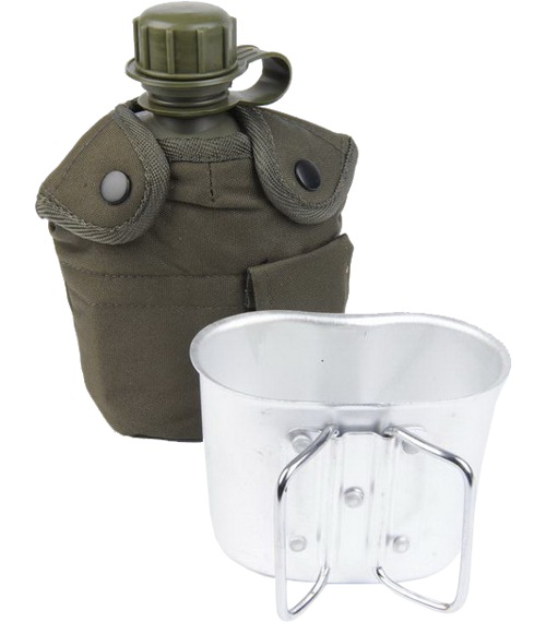 Láhev polní US 1 l s obalem a šálkem