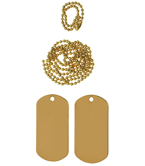 ID známka US (Dog Tag) - plechy + řetízky
