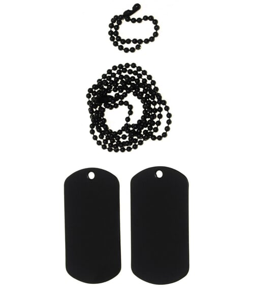 ID známka US (Dog Tag) - plechy + řetízky