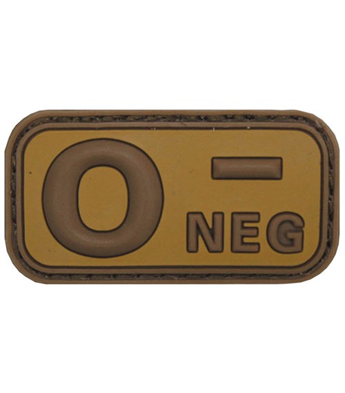 Nášivka gumová 3D: Krevní skupina 0 NEG [50x25]